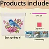 Diamond Painting Flower and Bird PU Storage Bag Coin Purse