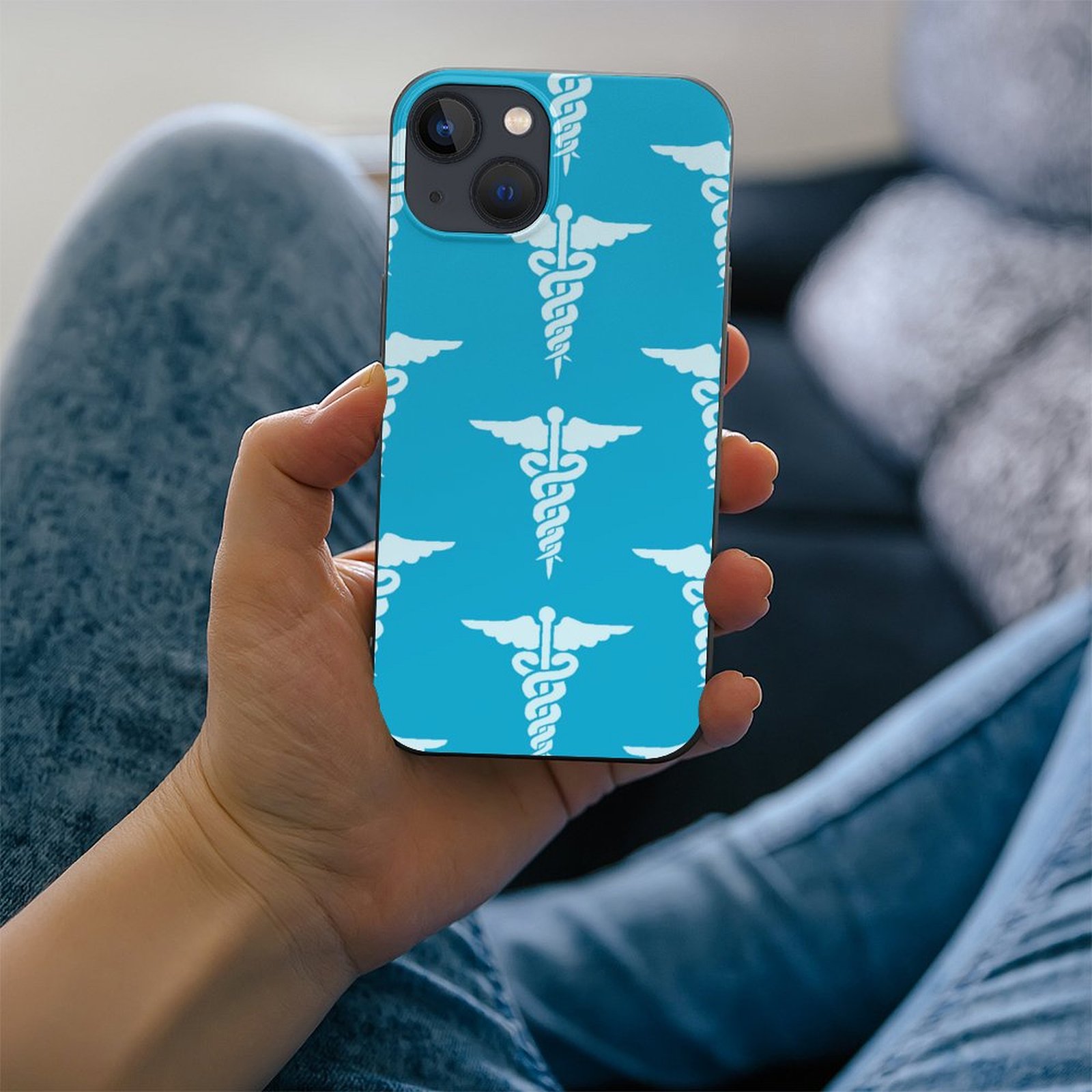 Fun Blue White Nurse Printed TPU Phone Case For Apple Iphone 15/14/13/12 Pro Max Coolcoshirts