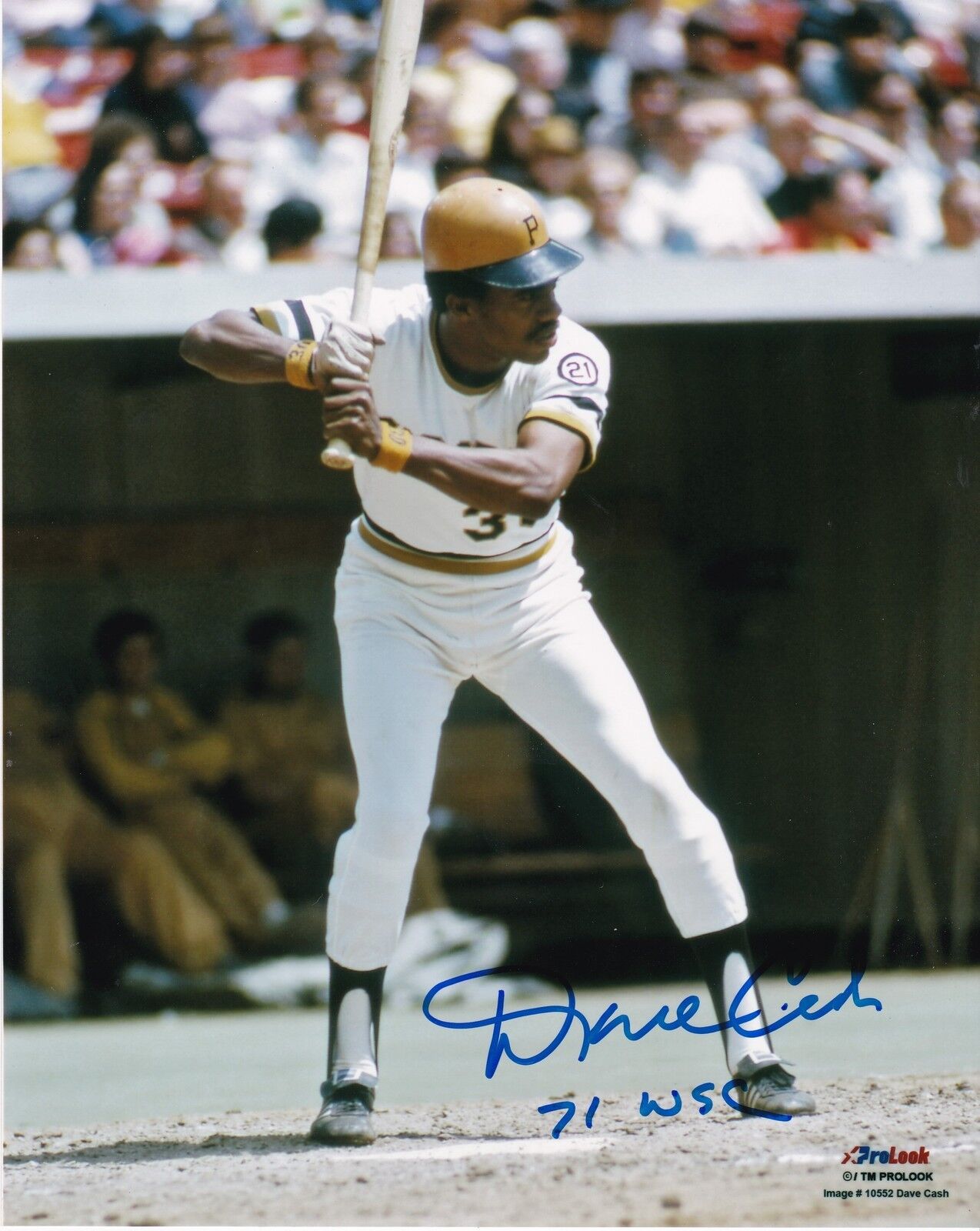 DAVE CASH PITTSBURGH PIRATES 1971 WS CHAMPS ACTION SIGNED 8x10