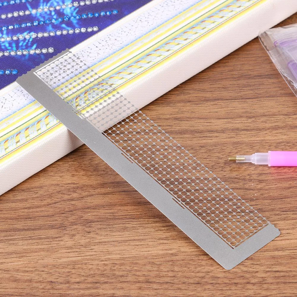 408 Holes DIY Diamond Painting Tools Round Drill Ruler Cross Stitch (141.5)