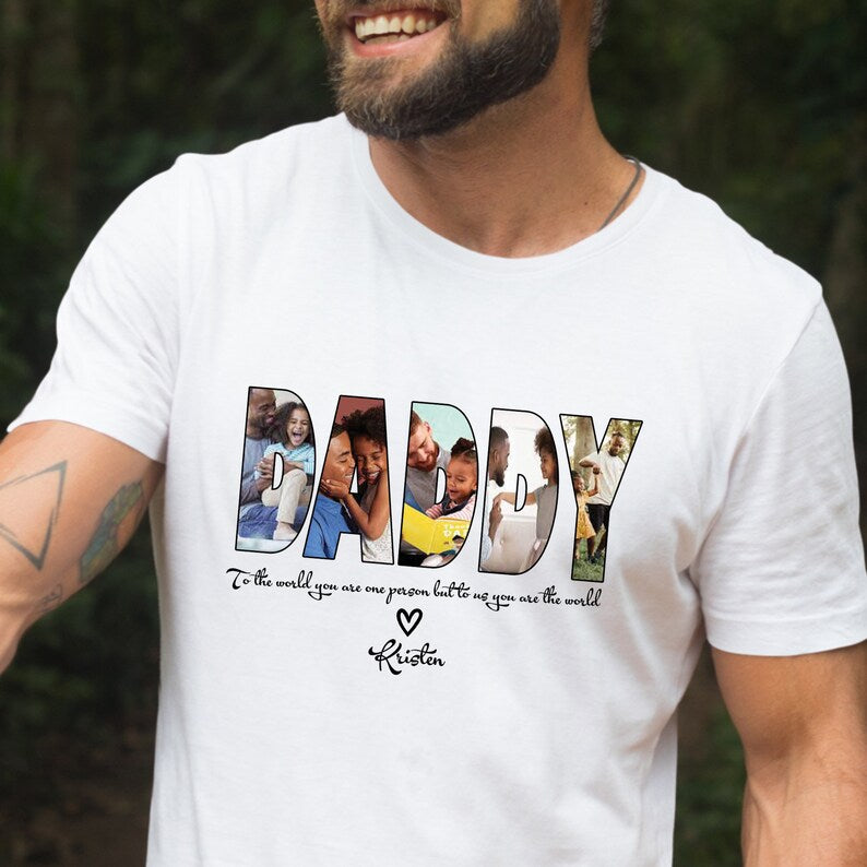 Loveyoufancy Custom Daddy Photo Shirt Father Day Gift