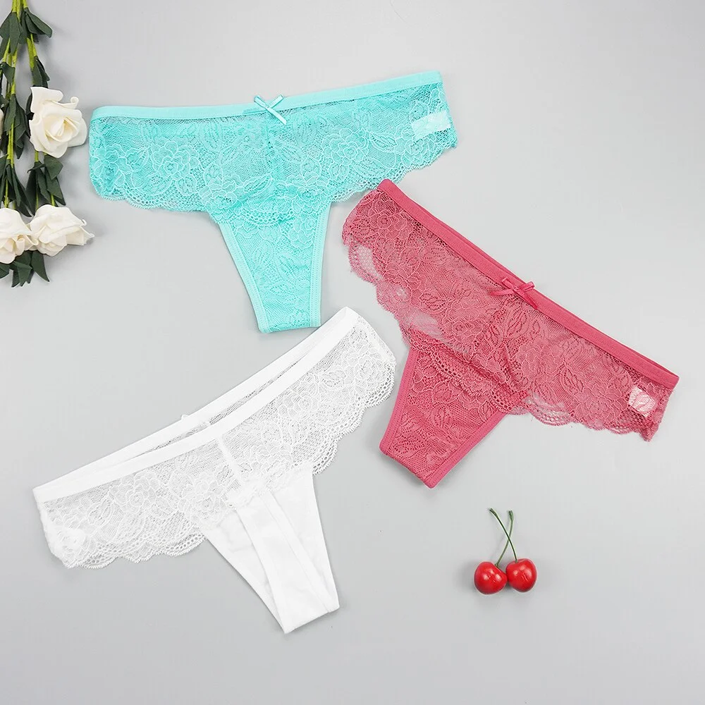Billionm Lace Thongs Panties Women Sexy Underwear Transparent Seamless Tangas Cotton Low Rise Underpants G-Strings