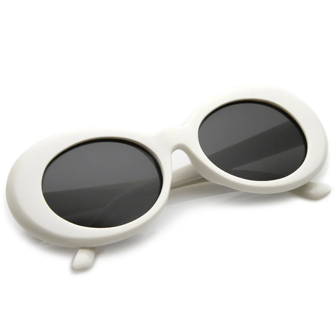 Retro Oval glasses With Tapered Arms Neutral Colored Round Lens  51mm