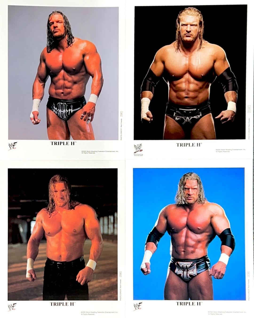 WWE TRIPLE H LOT OF 4 OFFICIAL LICENSED AUTHENTIC ORIGINAL 8X10 PROMO Photo Poster paintingS