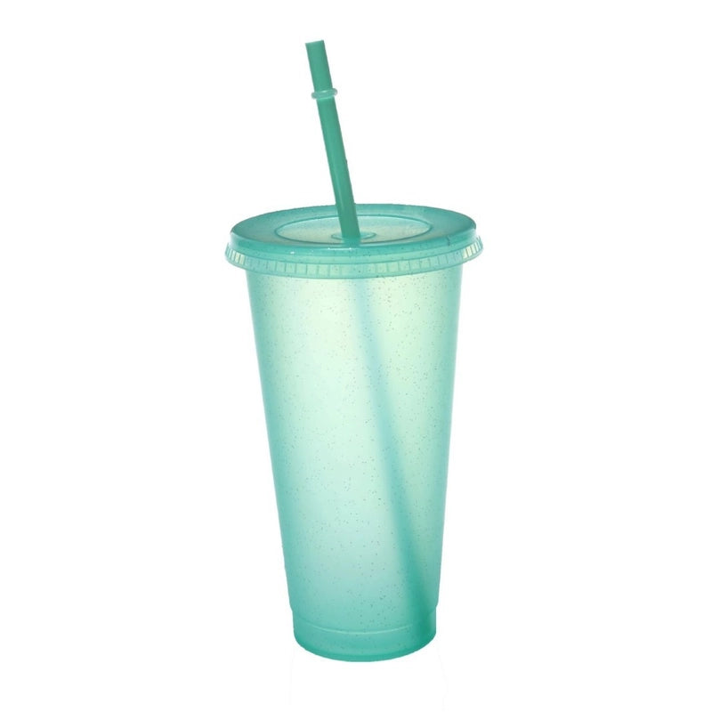 Factory Straight Out Of Cross-border Explosions Large Capacity 710ml Creative Pp Plastic 15 Color Glitter Sipper Cup Logo