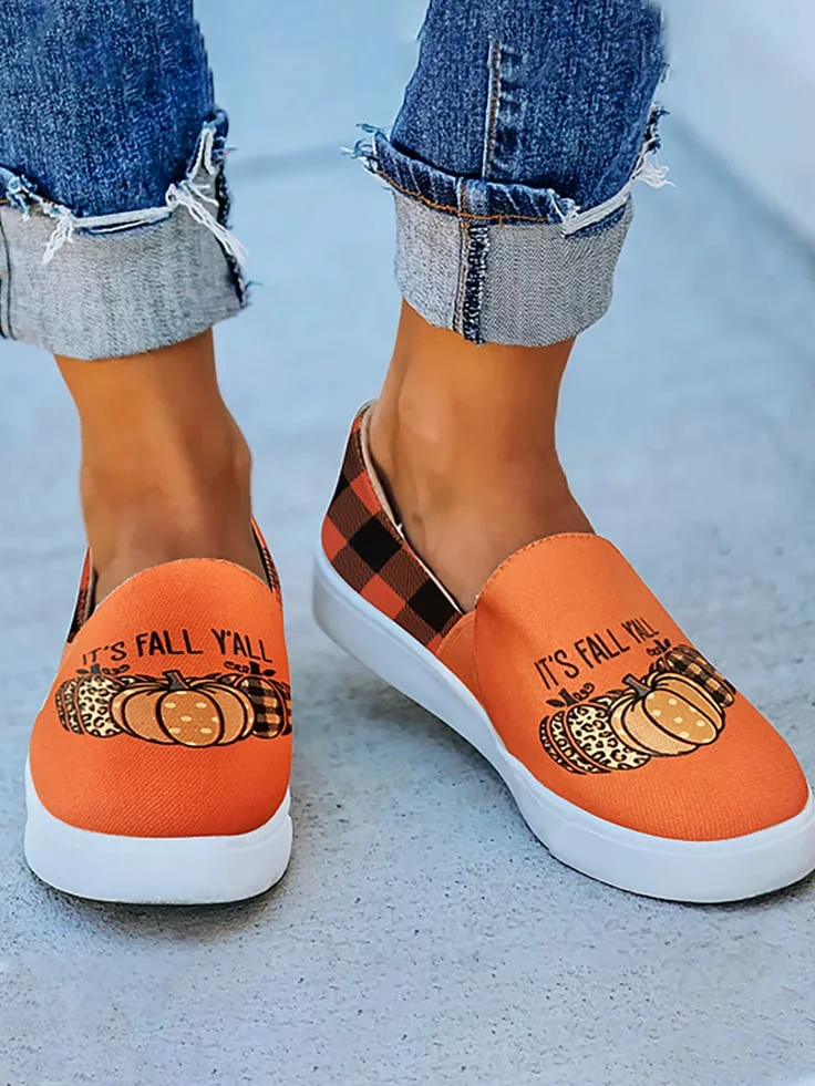 It's Fall Y'All Print Casual Shoes