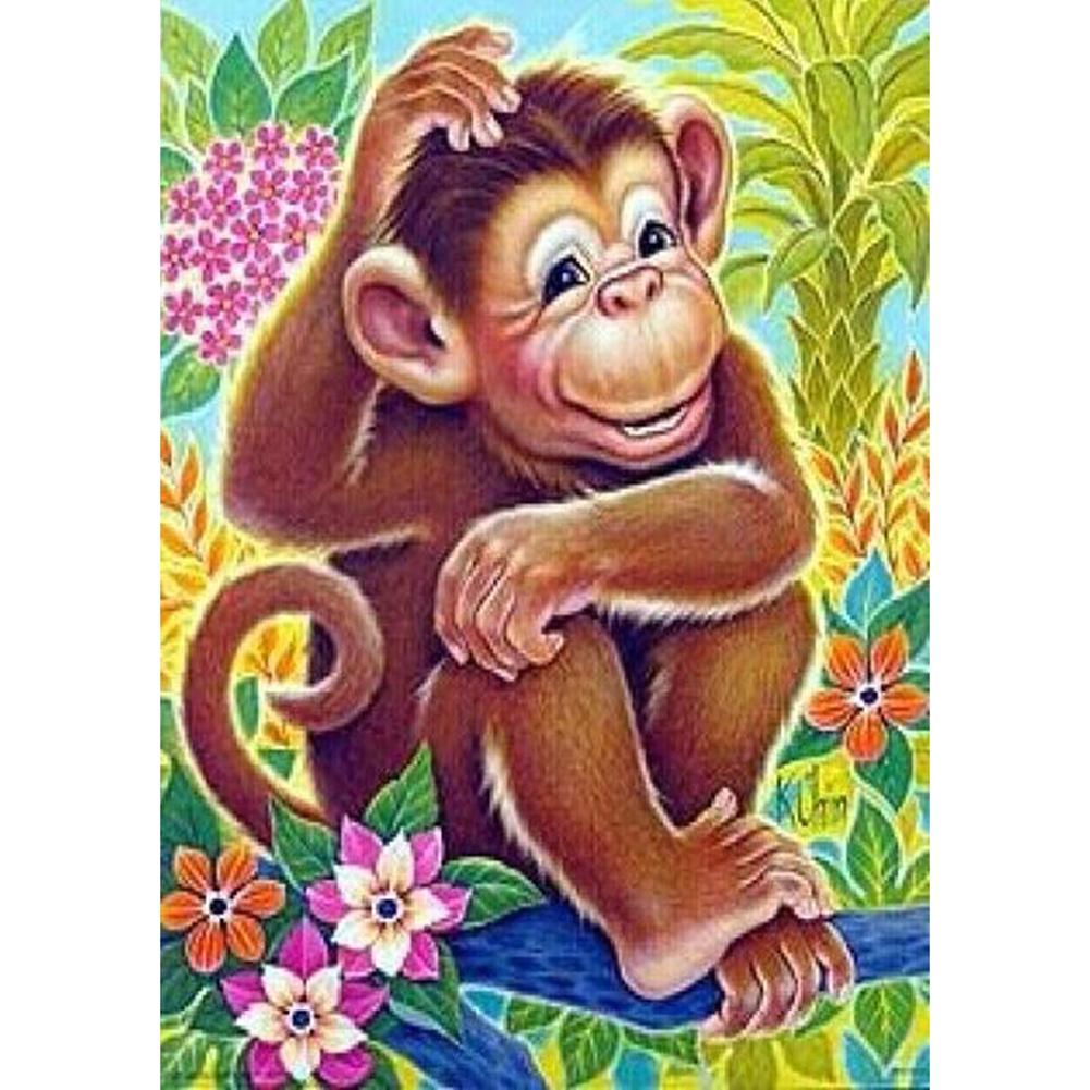 

30*40CM - Monkey - Round Drill Diamond Painting, 501 Original