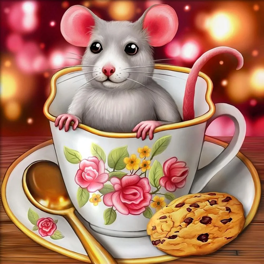 Full Round Diamond Painting - Mouse and Cup(30*30cm)