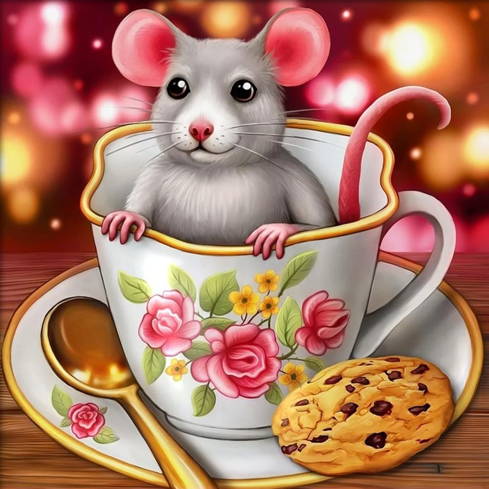 Diamond Painting - Full Round Drill - Mouse Cup(30*30cm)