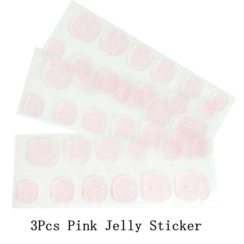 1/3/5 Sheets Transparent Pink Self Adhesive Sticker For Nails DIY Jelly Glue Sticker Nail Art Tape Full Cover Manicure Tool