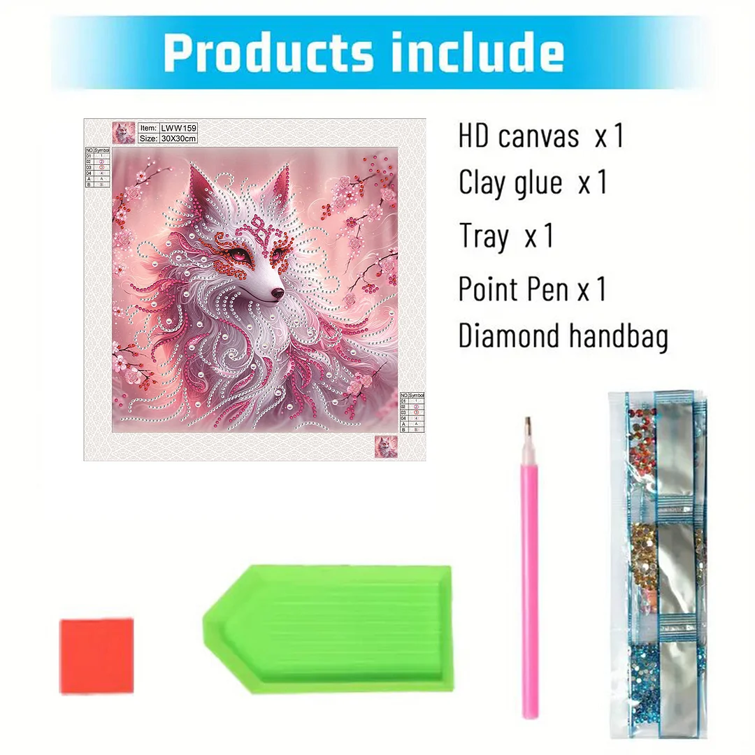 Fox - Partial Special Shaped Drill Diamond Painting Kits (Canvas|30*30cm)
