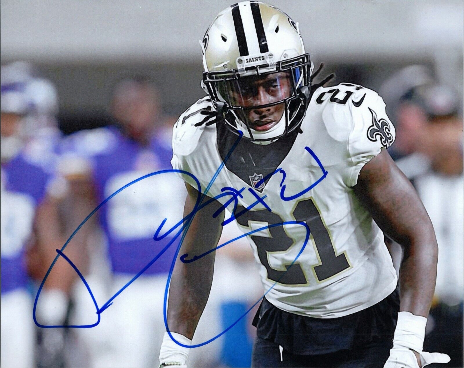 ~~ DE'VANTE HARRIS Authentic Hand-Signed NEW ORLEANS SAINTS