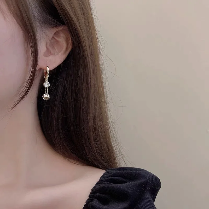 Crystal zirconia tassel earrings