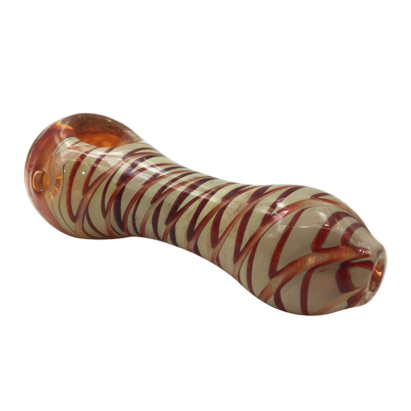 Freezable Coil Spoon Brown Hookah Smoking Glass Hand Pipe