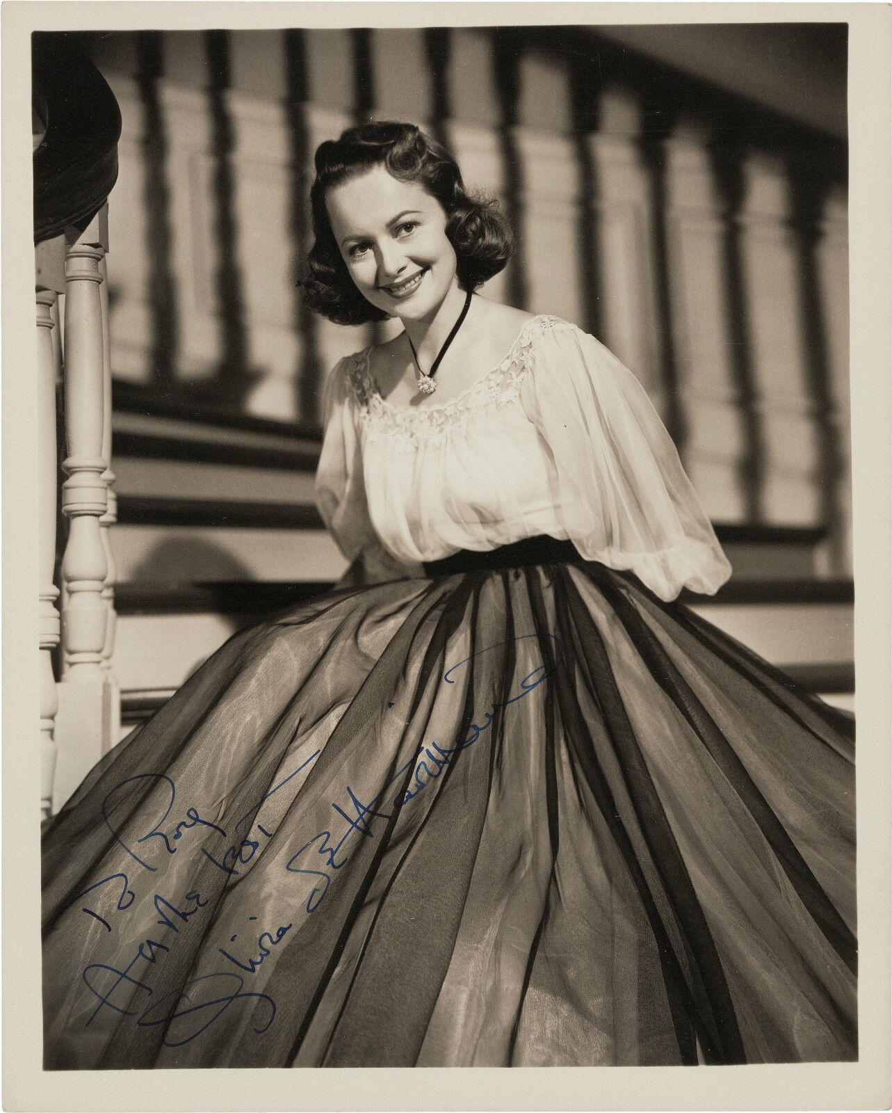 OLIVIA DE HAVILLAND Film Actress Signed Photo Poster paintinggraph 'Gone With The Wind' preprint