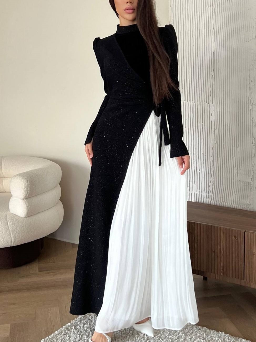 Fashion Long Sleeve Patchwork Design Fake Elegant Dress | Oxredo Shop Ramadan Sale