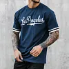 Men's Letter Printed Cuff Contrast T-shirt by Inlyline