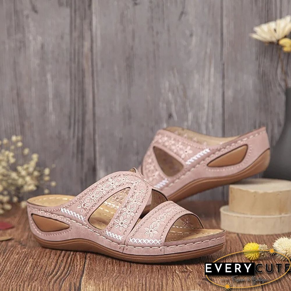 Women's Fashion Casual Sandals Open Toe Summer Sandals Vintage Wedge Slippers Platform Sandals Plus Size 35-43