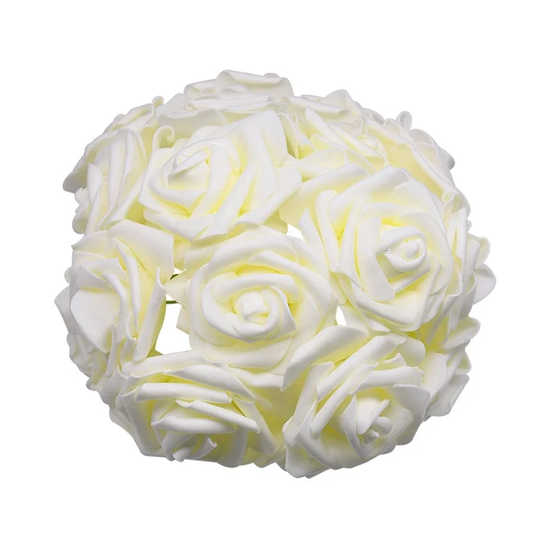 24Pcs/lot Artificial Rose Bouquet Decorative Foam Rose Flowers Bride Bouquets for Wedding Home Party Decoration Wedding Supplies