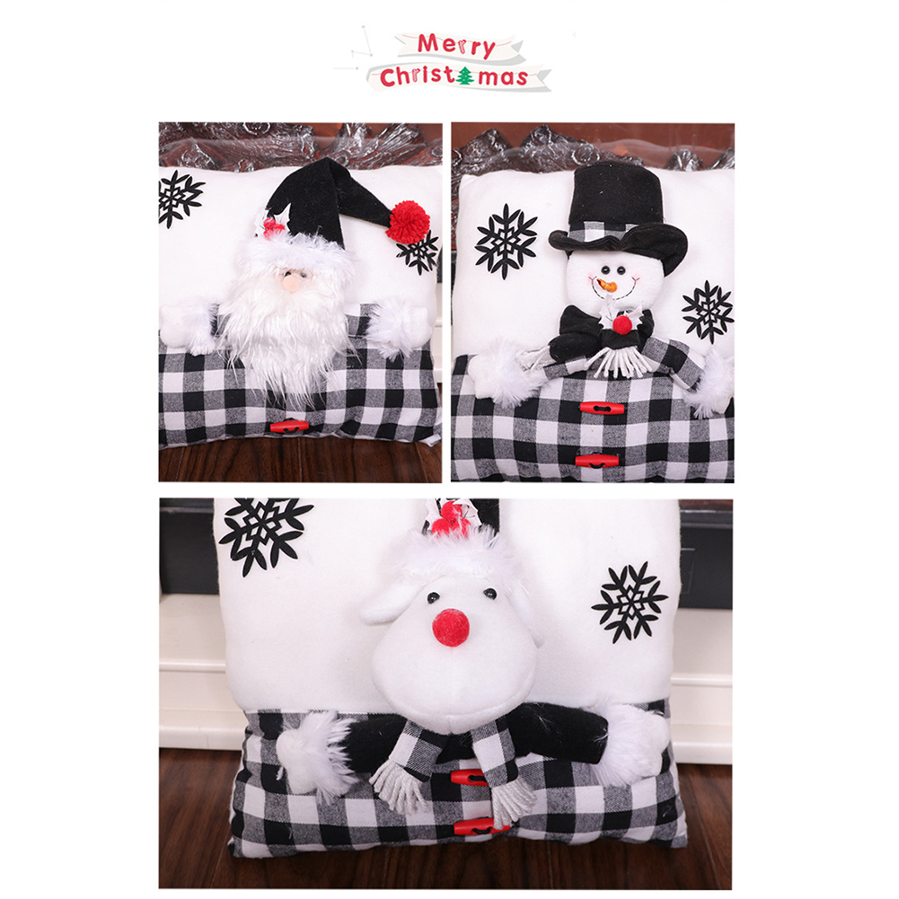 

Christmas Pillow Lattices Printed Santa Claus/Snowman/Deer Cotton Cushion, 501 Original