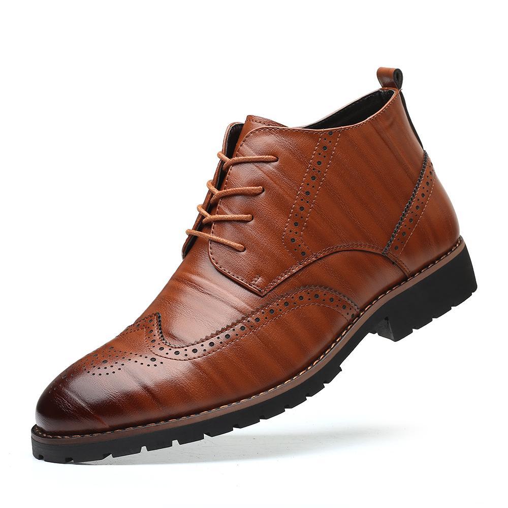 Dacomfy Men's Martin boots high-top shoes brogues 