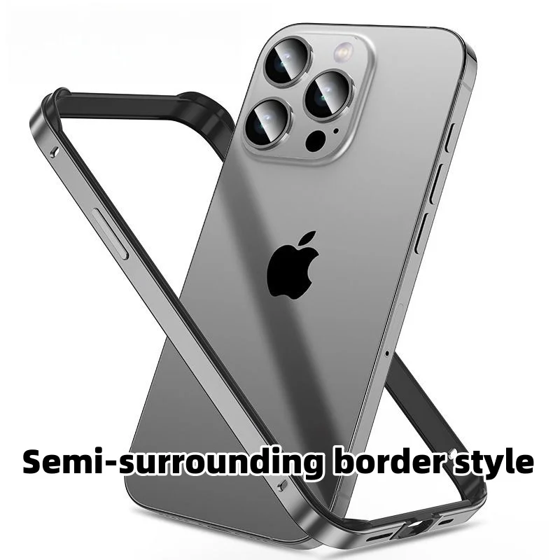 iPhone14/15 titanium alloy hollow all-inclusive mobile phone case