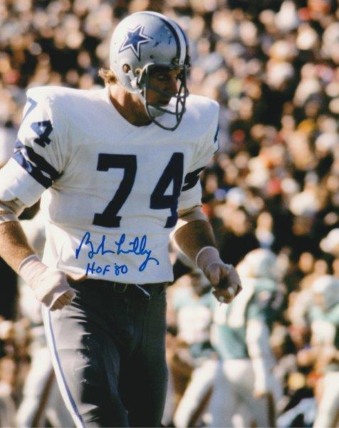 BOB LILLY Signed Dallas Cowboys 8 x 10 Photo Poster painting Autographed