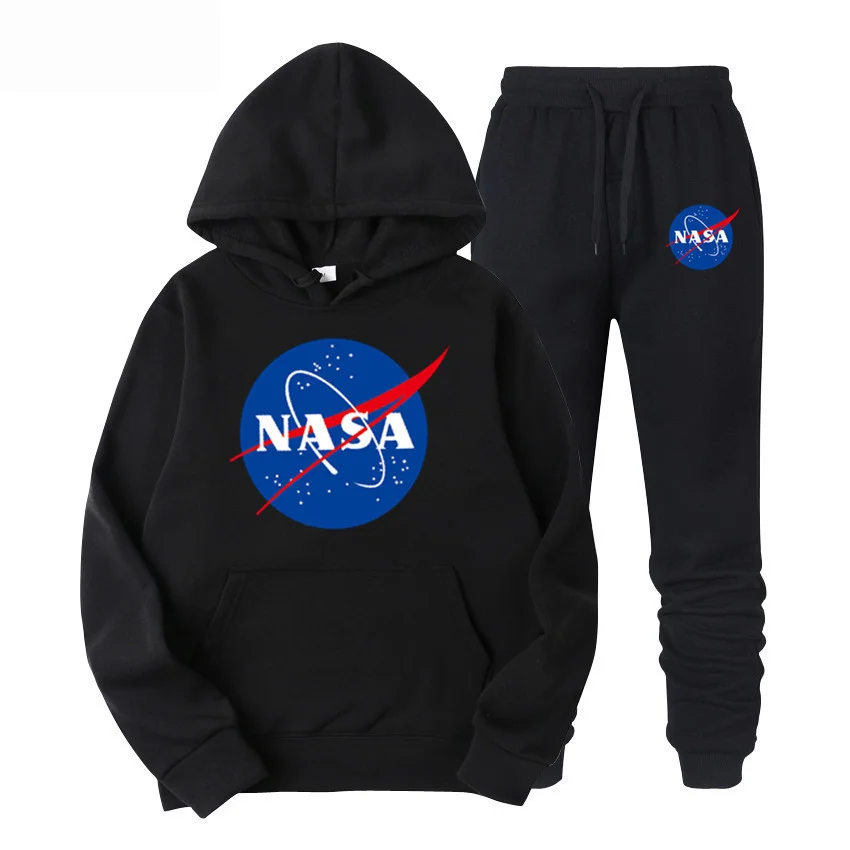 NASA Sweater Pullover Casual Hooded Sports Sweater Set
