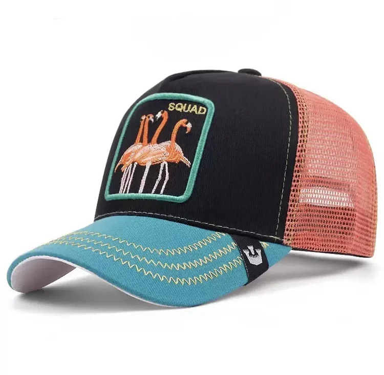Animal Baseball Cap, Sun Protection Mesh, Embroidered Truck Driver, Black Panther,Rooster And Lion Hat