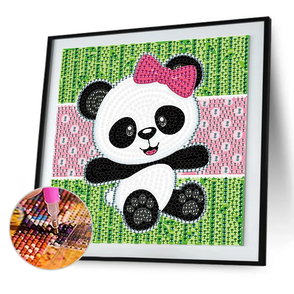 Diamond Painting - Full Crystal Rhinestone - Panda(18*18cm)【Without Frame】