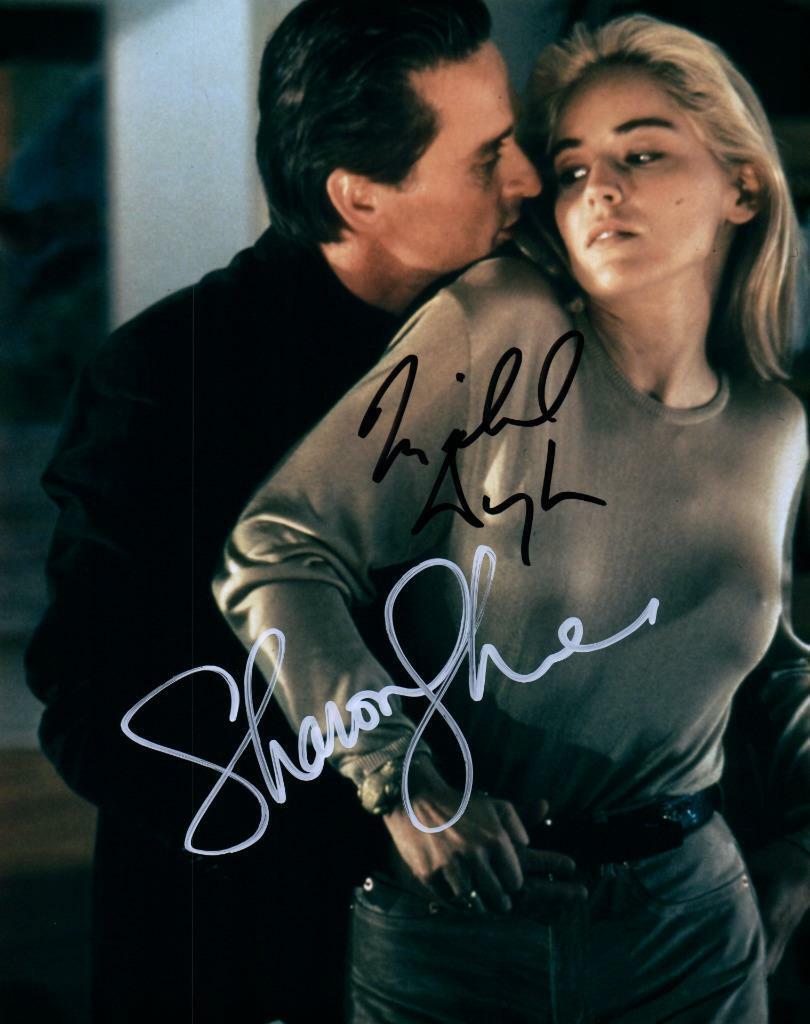 Sharon Stone Michael Douglas signed 8x10 Photo Poster painting autograph Pic autographed and COA