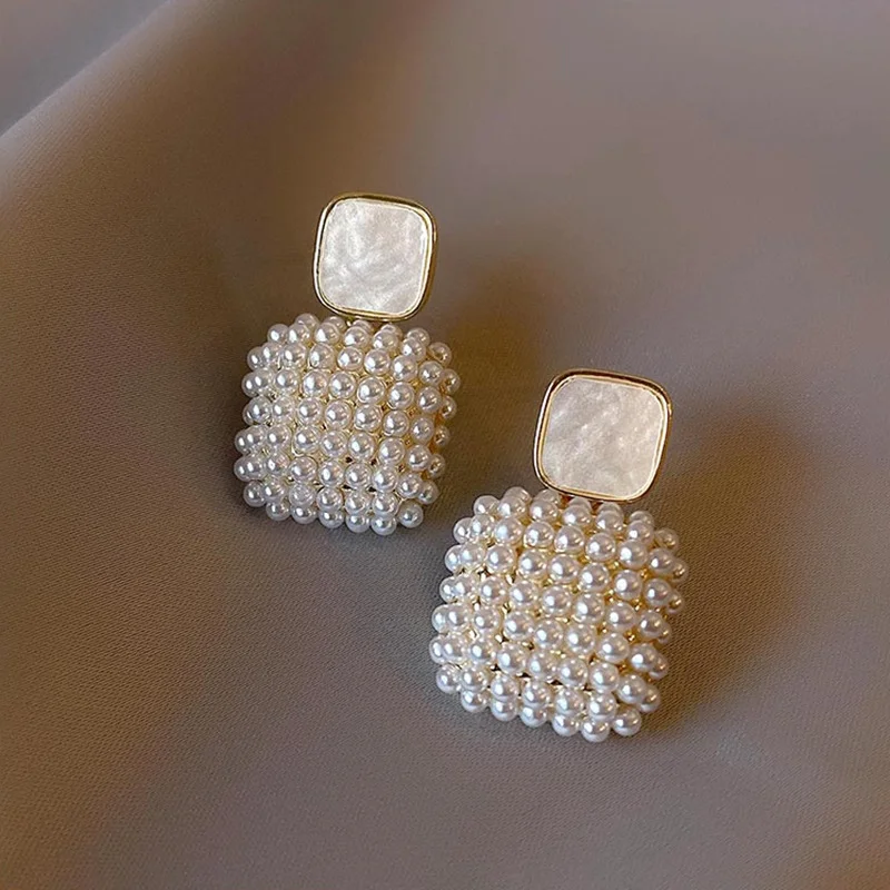 Square Pearl Earrings