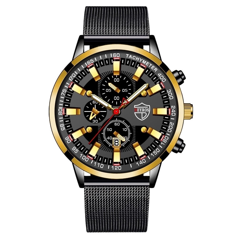 Retro Geometric Single Folding Buckle Quartz Men’s Watches