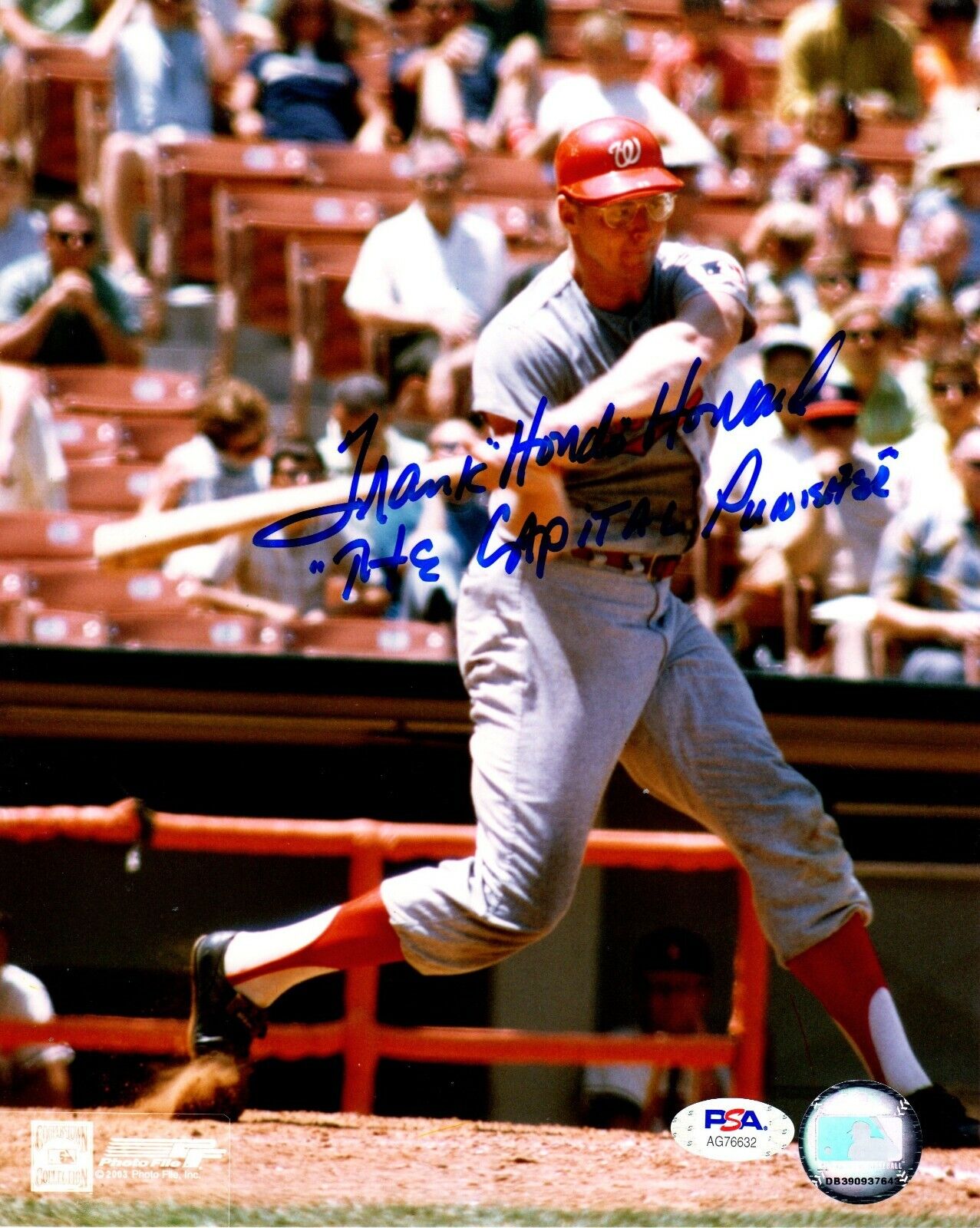 Frank Howard autographed inscribed Washington Senators MLB signed 8x10 Photo Poster painting PSA