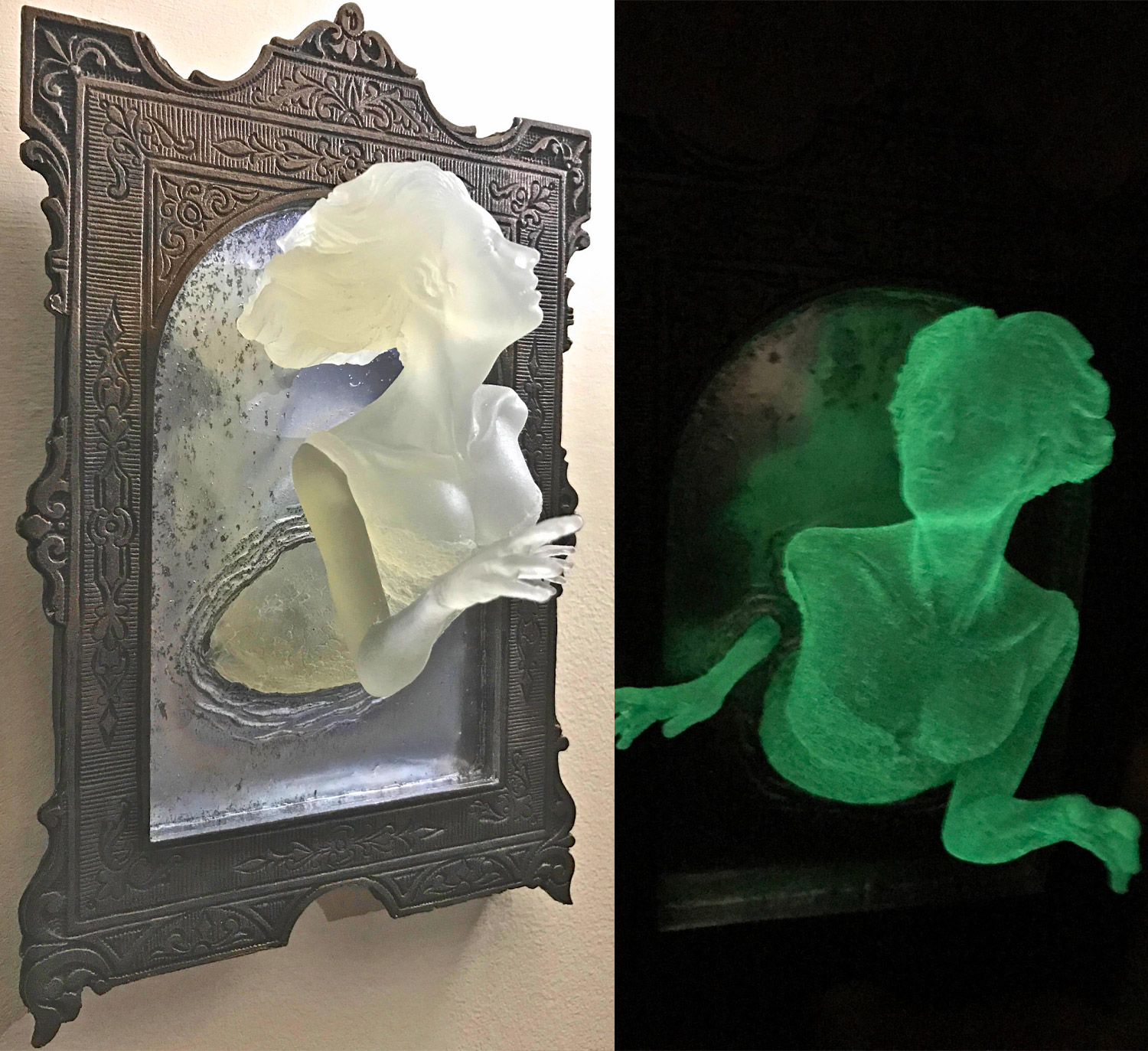 You Can Now Get a Super Creepy Ghost In The Mirror Wall Plaque That Glows  In The Dark