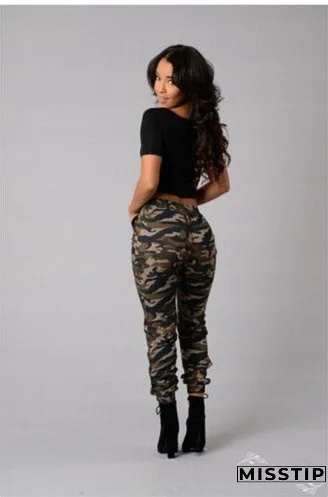 Fashion Camouflage Stylish Skinny Army Green Pants