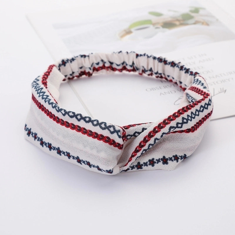 Women’s Lady Polka Dots Flower Cloth Hair Band