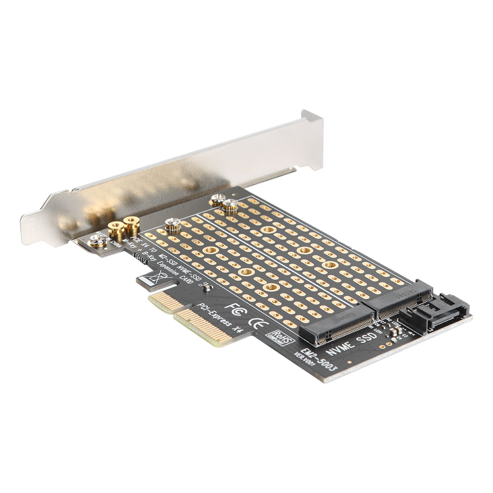 

M.2 NVME to PCIE Adapter M+B Key SSD to PCI-E 3.0 X4 SATA Expansion Card, 501 Original