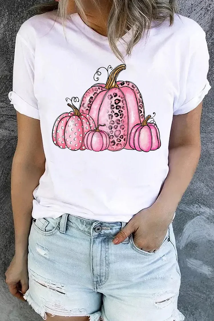 Pumpkin Halloween Short Sleeve Tops