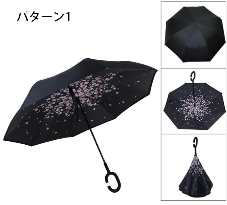 長傘 逆さ傘 丈夫 閉じると自立可能 晴雨兼用