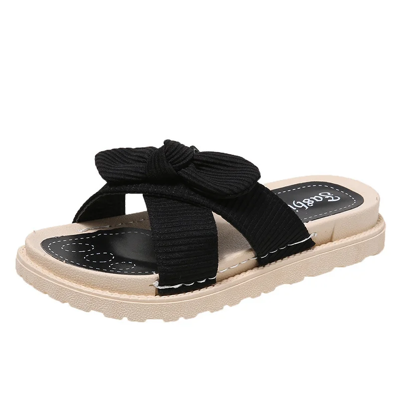 Uveng Uveng Women Wearing Sandals In The Summer Wear The New Year's New Casual Dress Thick-Bottomed Fairy Wind Students Flat Bottom Women's Slippers