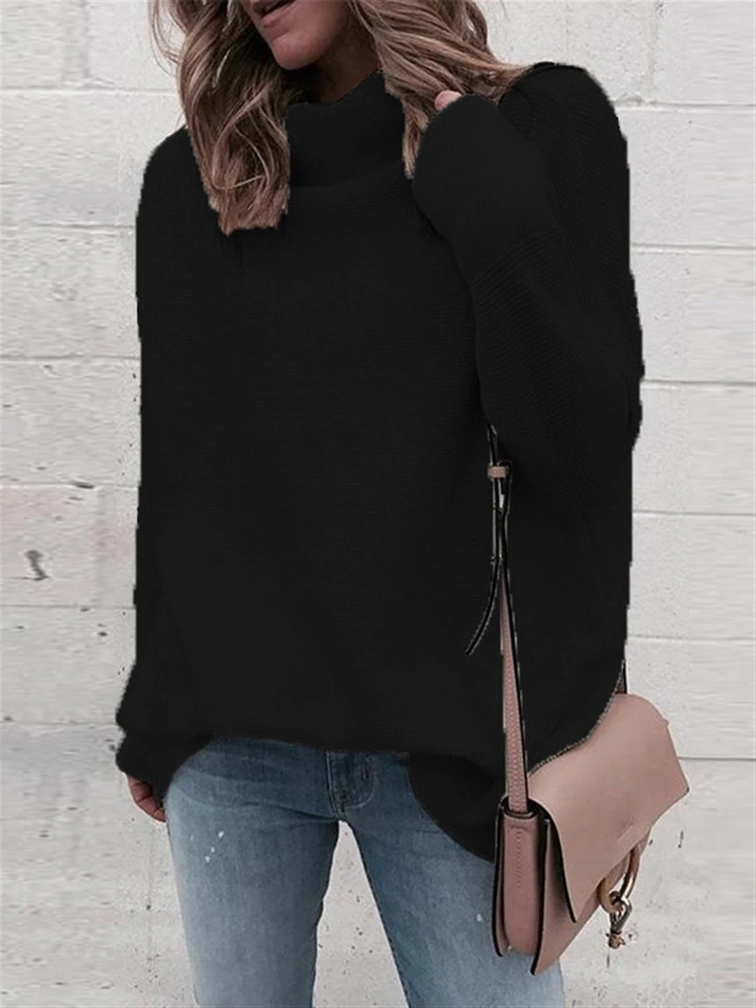 Long Sleeve Turtleneck Knitted Sweater