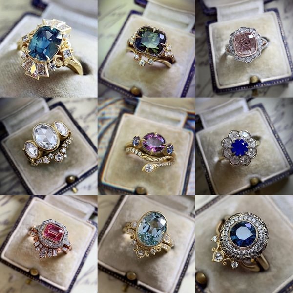 20 Style Exquisite Fashion Rings for Women Elegant 18K Gold & 925 Sterling Silver Fashion Jewelry Natural Gemstone Sapphire Inlaid Color Diamond Romantic Bride Princess Proposal Engagement Wedding Ring Anniversary Gift Birthday Party Decoration Christmas - Shop Trendy Women's Fashion | TeeYours