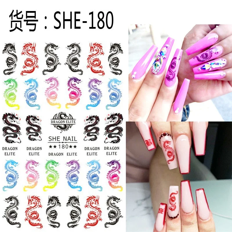 SHE-176 Sunflower Bear Cartoon Rose flower butterfly 3D Back glue Nail decal Nail sticker Nail decoration Nail art Nail ornament-Nail Inspo