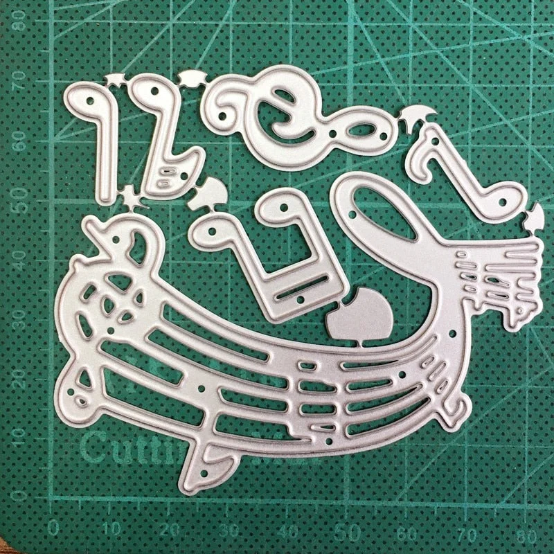 Craft Dies Sheet Music Notes Metal Cutting Dies for DIY Scrapbooking Dies Album Cards Decorative Embossing Folder Stencils Dies