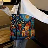 Colorful Houses-11CT DIY Stamped Cross Stitch Shopping Bag 40*40cm/15.75*15.75in