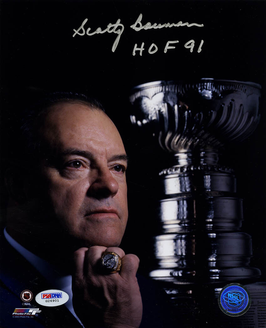 Scotty Bowman SIGNED 8x10 Photo Poster painting w/ Stanley Cup Red Wings PSA/DNA AUTOGRAPHED