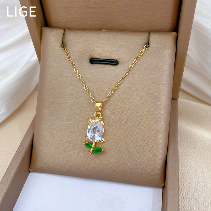 Moon Geometric Stainless Steel Stainless Steel Necklaces