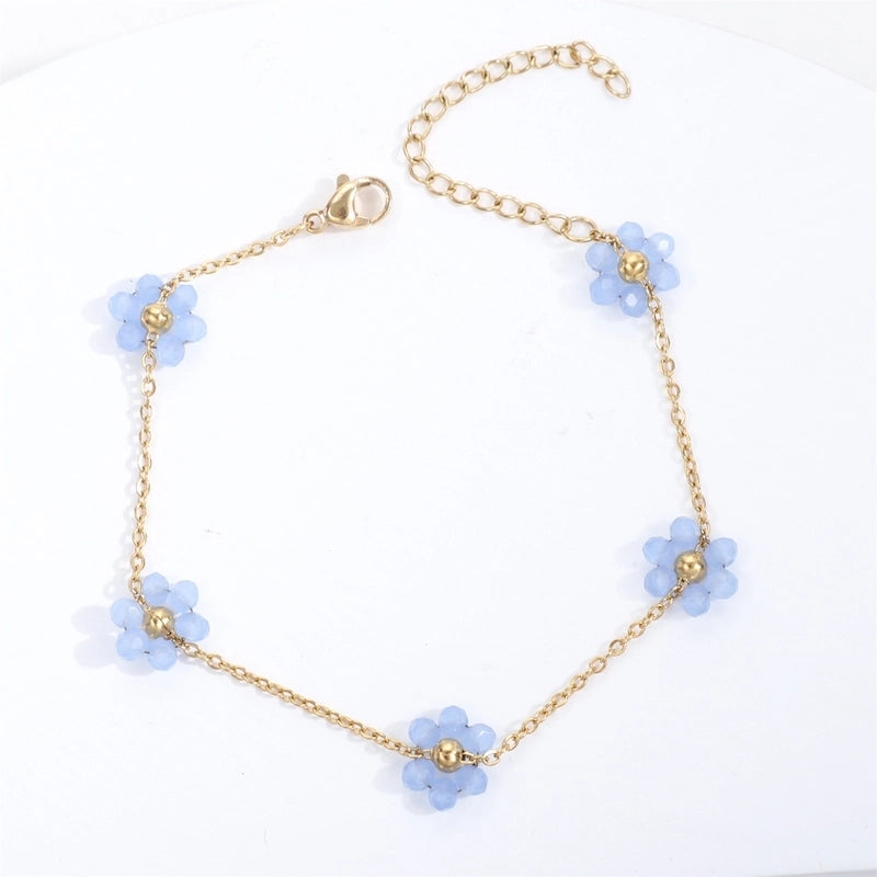 Sweet Flower Titanium Steel Bracelets In Bulk