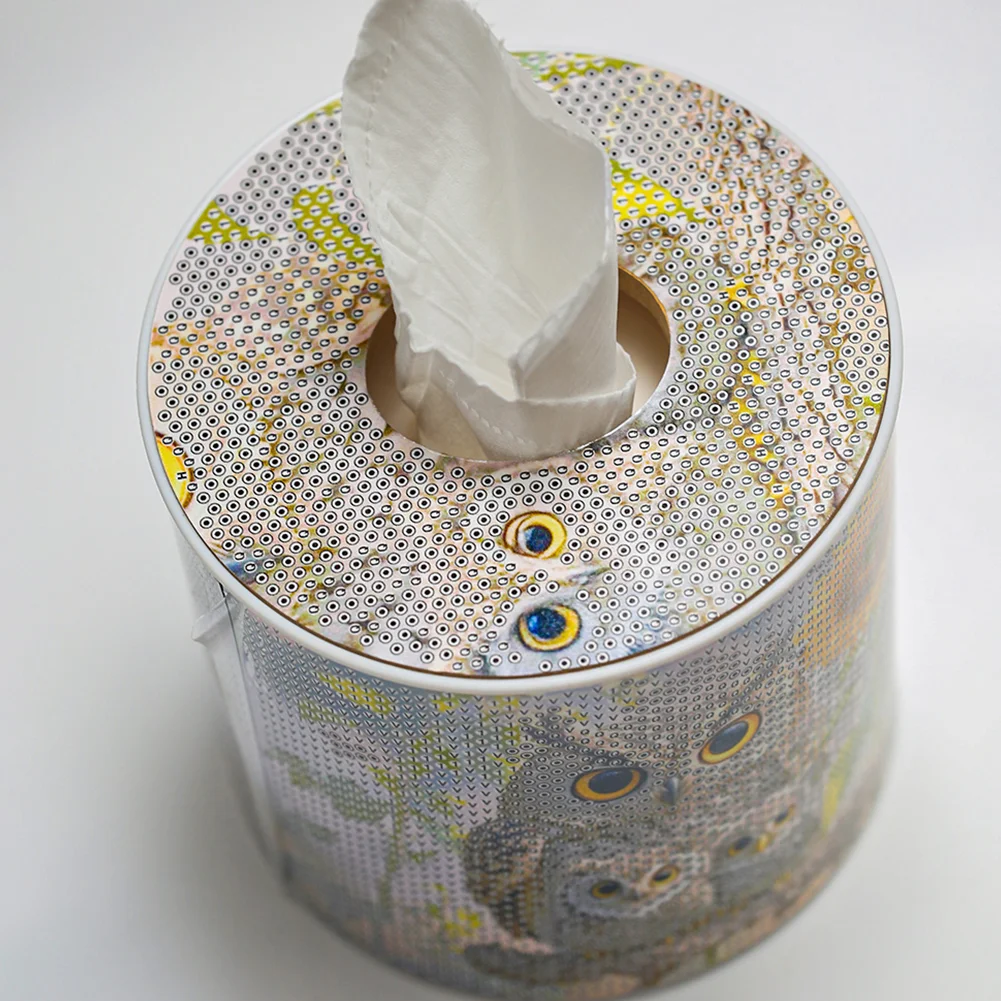 Owl DIY Diamond Painting Handmade Tissue Holder Rhinestones Crystal Tissue Box
